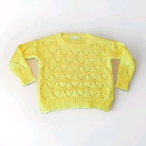 Sleeping On Snow Anthropologie Bright Lights Pointelle Sweater Small Alpaca